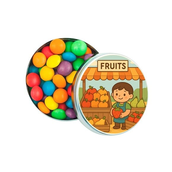 Latinha Metálica Personalizada Feira de Frutas