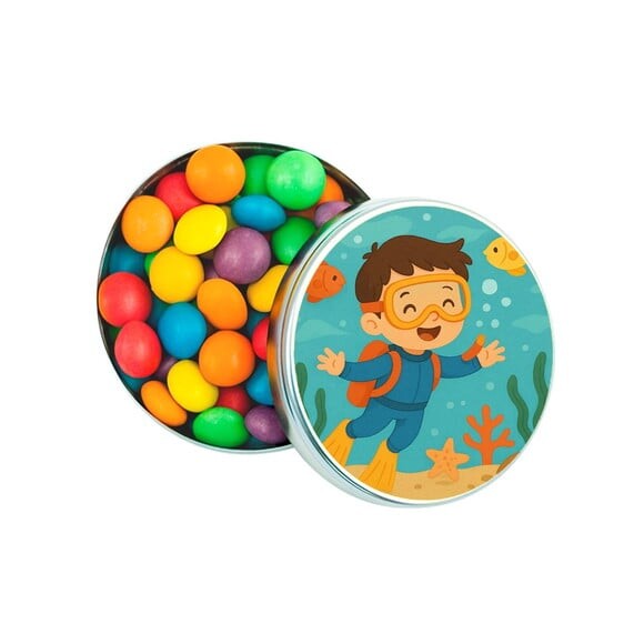 Latinha Metálica Personalizada Menino Mergulhador