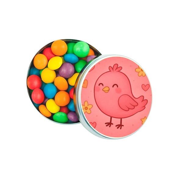 Latinha Metálica Personalizada Passarinho Rosa