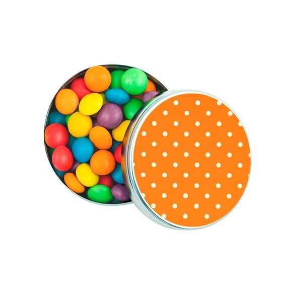 Latinha Metálica Personalizada Poá Laranja
