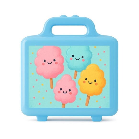 Maleta Plástica Personalizada 12x10cm Algodão Doce