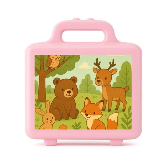 Maleta Plástica Personalizada 12x10cm Animais da Floresta