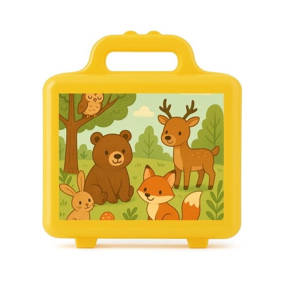Maleta Plástica Personalizada 12x10cm Animais da Floresta