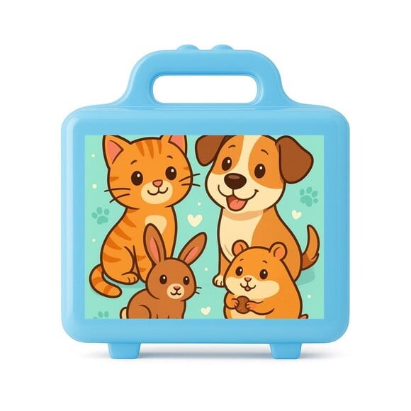 Maleta Plástica Personalizada 12x10cm Animais de Estimação
