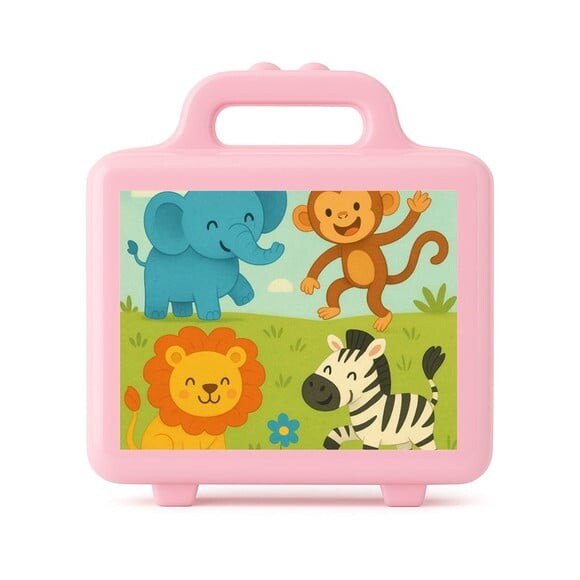 Maleta Plástica Personalizada 12x10cm Animais Divertidos