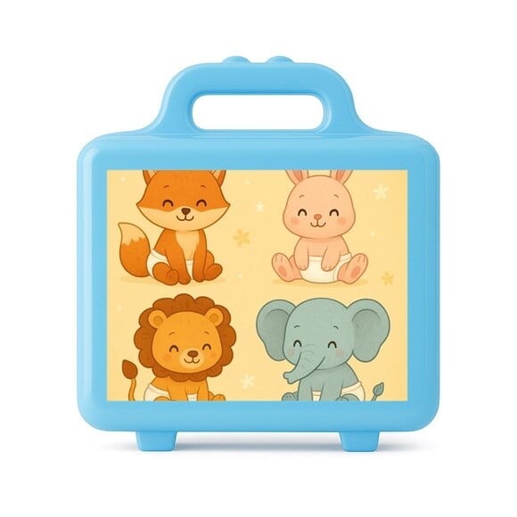 Maleta Plástica Personalizada 12x10cm Animais Fofinhos Baby