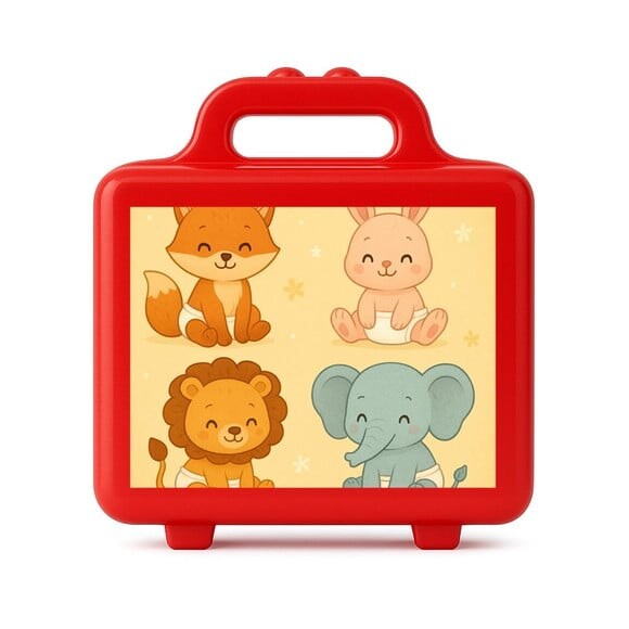 Maleta Plástica Personalizada 12x10cm Animais Fofinhos Baby