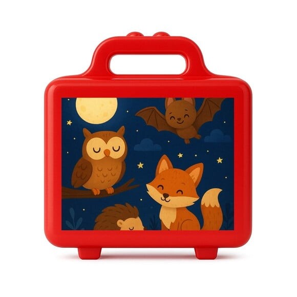 Maleta Plástica Personalizada 12x10cm Animais Noturnos