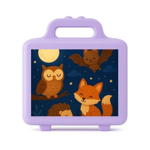 Maleta Plástica Personalizada 12x10cm Animais Noturnos