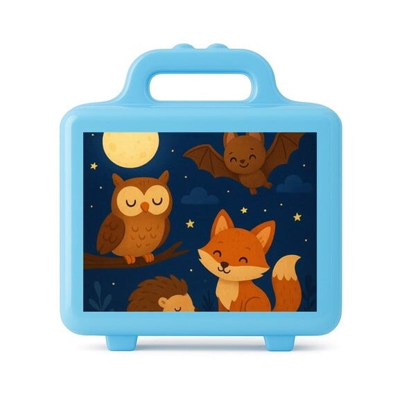 Maleta Plástica Personalizada 12x10cm Animais Noturnos