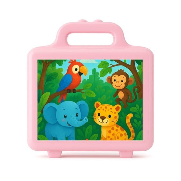 Maleta Plástica Personalizada 12x10cm Animais Tropicais