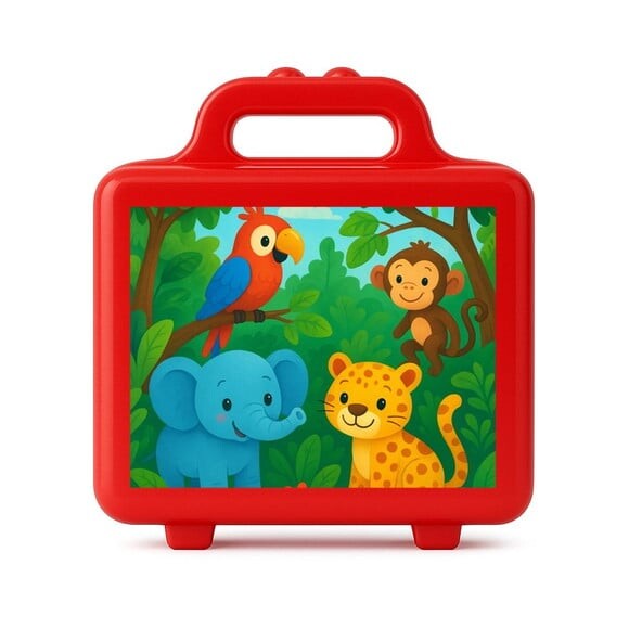 Maleta Plástica Personalizada 12x10cm Animais Tropicais