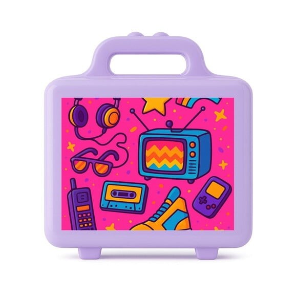Maleta Plástica Personalizada 12x10cm Anos 80