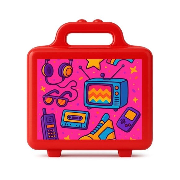Maleta Plástica Personalizada 12x10cm Anos 80