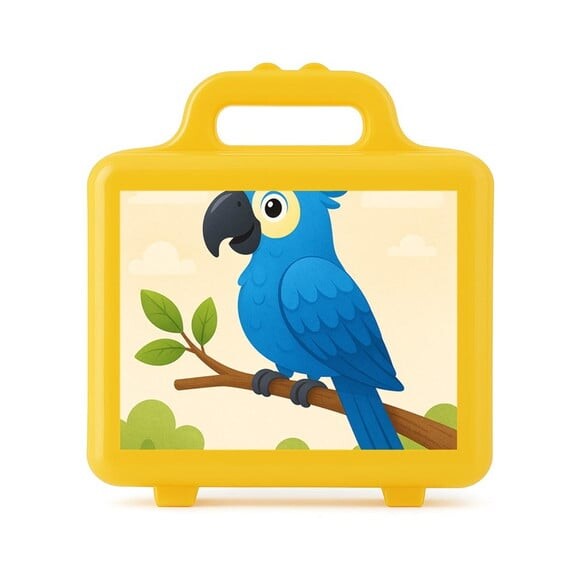 Maleta Plástica Personalizada 12x10cm Arara Azul