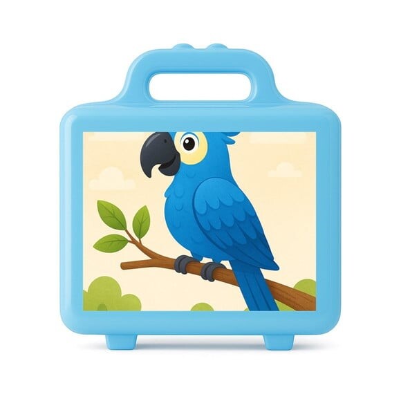 Maleta Plástica Personalizada 12x10cm Arara Azul