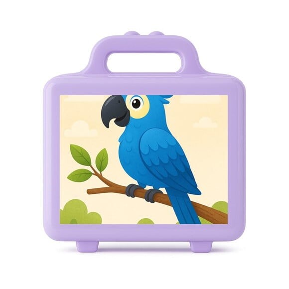 Maleta Plástica Personalizada 12x10cm Arara Azul