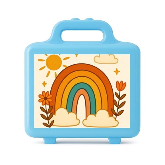 Maleta Plástica Personalizada 12x10cm Arco-íris Boho