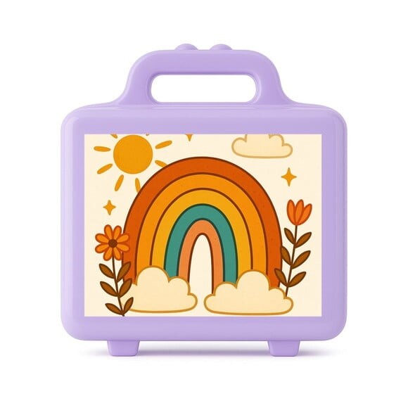 Maleta Plástica Personalizada 12x10cm Arco-íris Boho