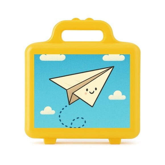 Maleta Plástica Personalizada 12x10cm Aviãozinho de Papel