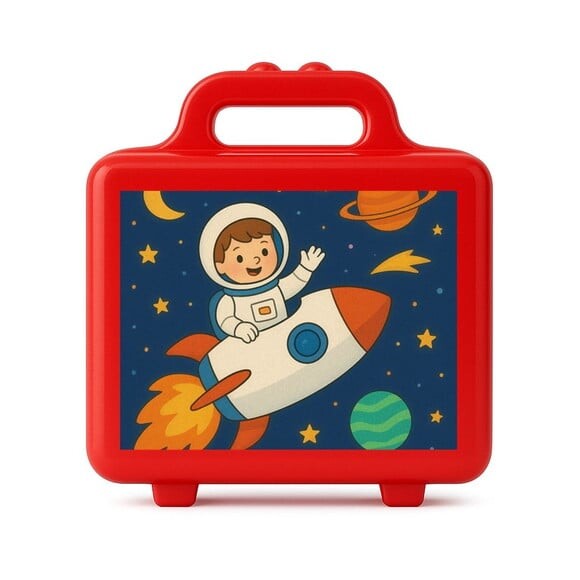 Maleta Plástica Personalizada 12x10cm Aventura Espacial