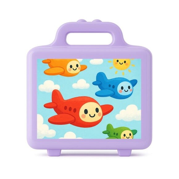 Maleta Plástica Personalizada 12x10cm Aviões