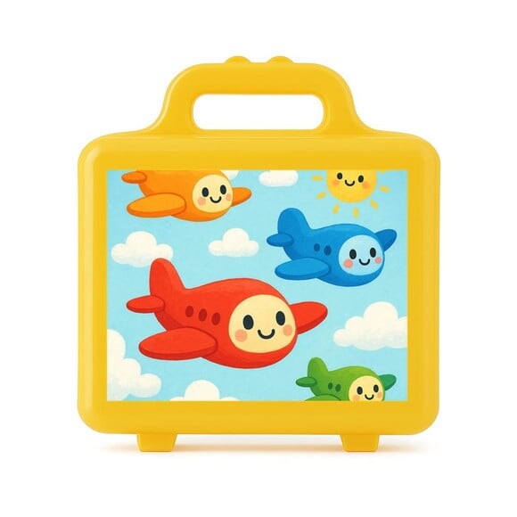 Maleta Plástica Personalizada 12x10cm Aviões
