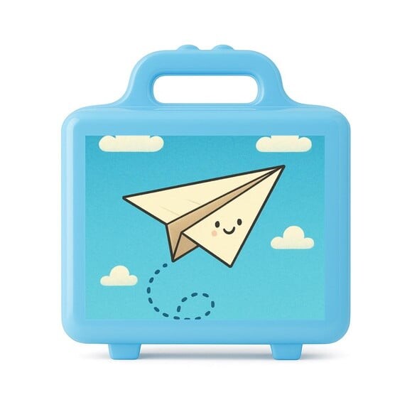 Maleta Plástica Personalizada 12x10cm Aviãozinho de Papel