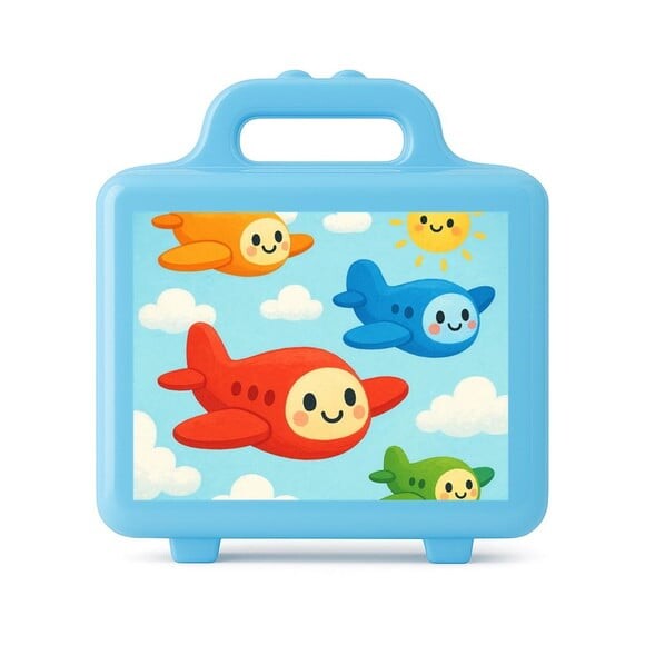 Maleta Plástica Personalizada 12x10cm Aviões