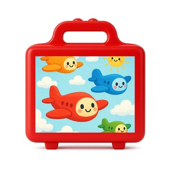 Maleta Plástica Personalizada 12x10cm Aviões