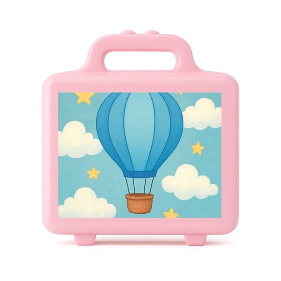 Maleta Plástica Personalizada 12x10cm Balão de Ar Azul