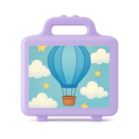Maleta Plástica Personalizada 12x10cm Balão de Ar Azul