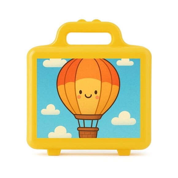 Maleta Plástica Personalizada 12x10cm Balão de Ar Quente