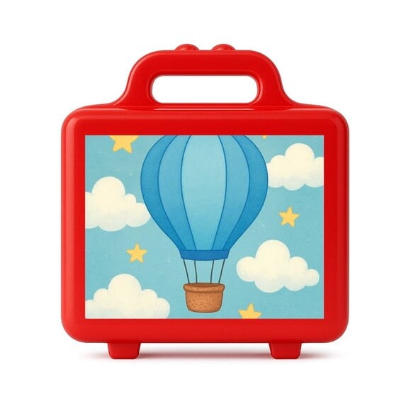 Maleta Plástica Personalizada 12x10cm Balão de Ar Azul
