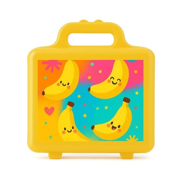 Maleta Plástica Personalizada 12x10cm Bananas Divertidas