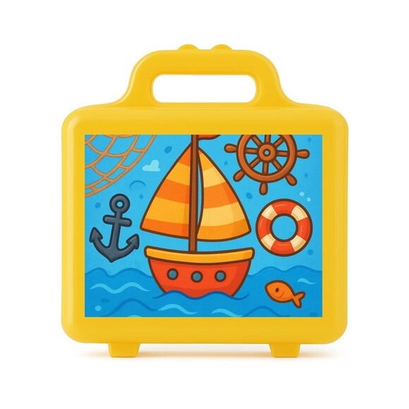 Maleta Plástica Personalizada 12x10cm Barquinho