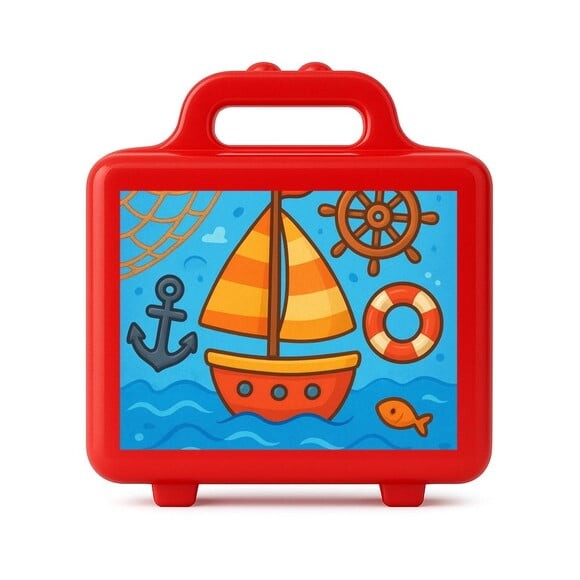 Maleta Plástica Personalizada 12x10cm Barquinho