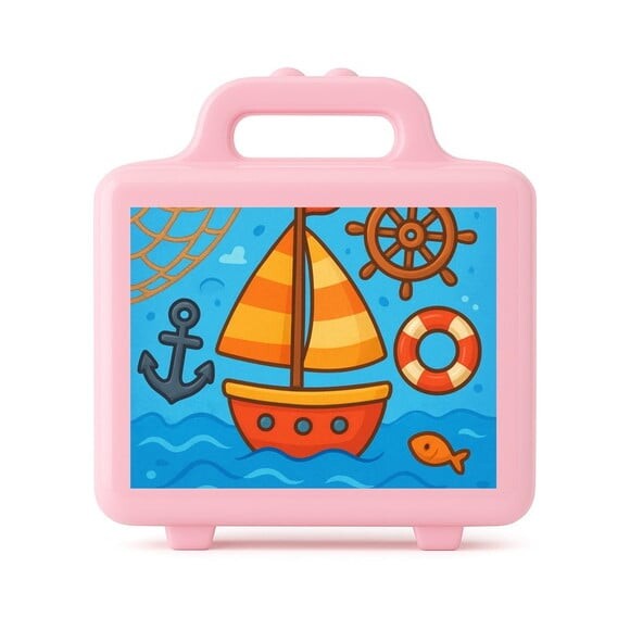 Maleta Plástica Personalizada 12x10cm Barquinho