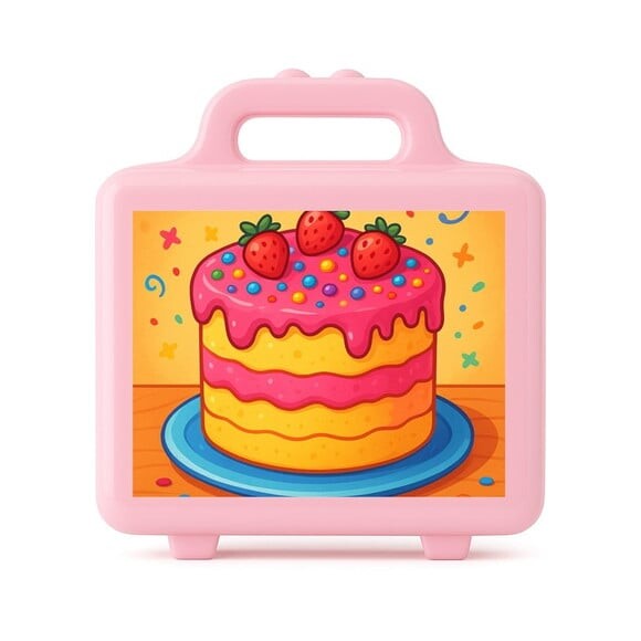 Maleta Plástica Personalizada 12x10cm Bolo Confeitado