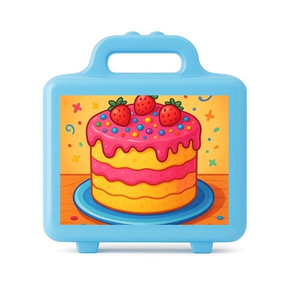 Maleta Plástica Personalizada 12x10cm Bolo Confeitado