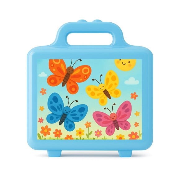 Maleta Plástica Personalizada 12x10cm Borboletas