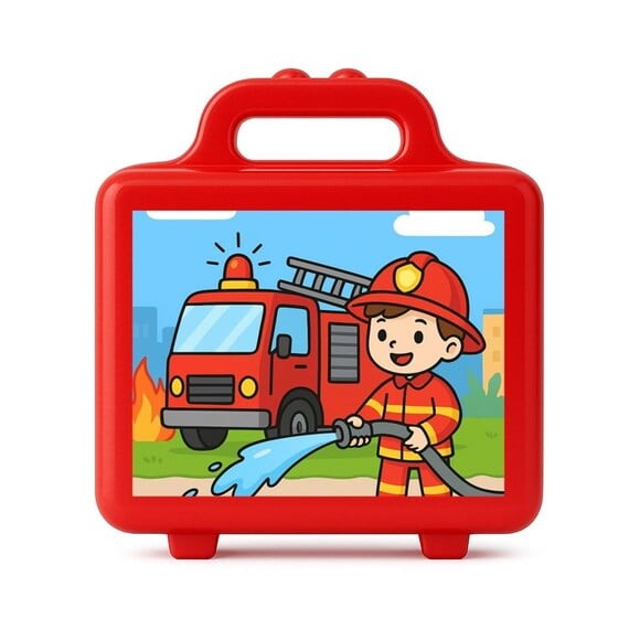 Maleta Plástica Personalizada 12x10cm Bombeiros