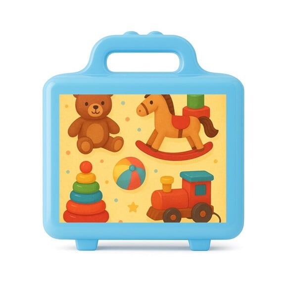 Maleta Plástica Personalizada 12x10cm Brinquedos Clássicos