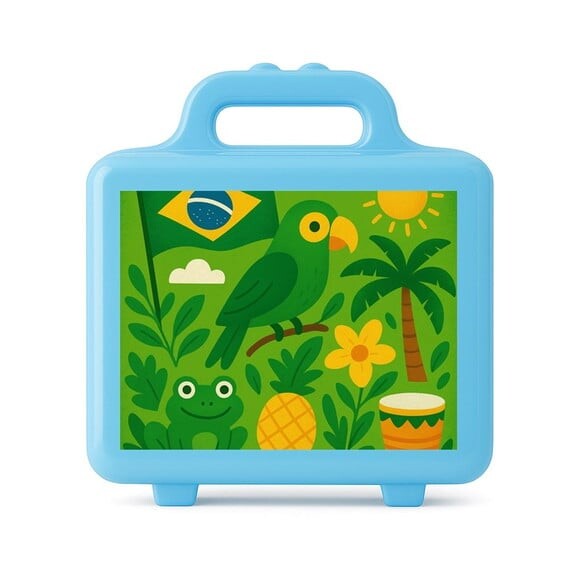 Maleta Plástica Personalizada 12x10cm Brasil Verde Amarelo