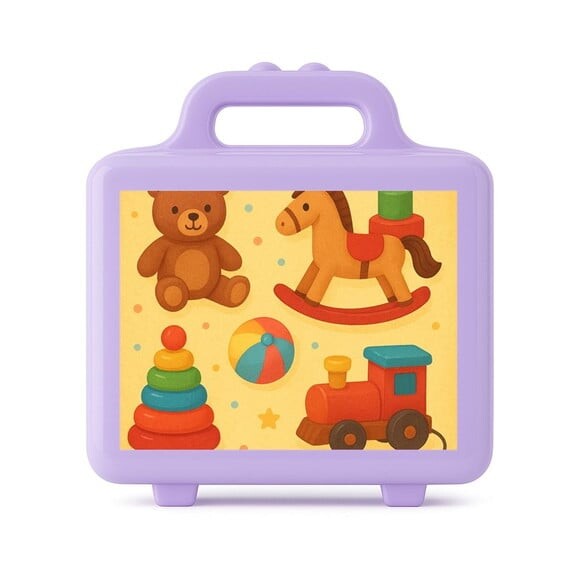 Maleta Plástica Personalizada 12x10cm Brinquedos Clássicos