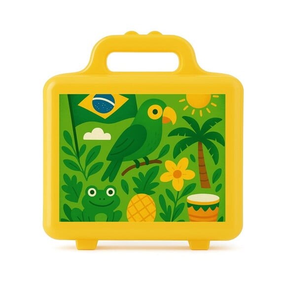 Maleta Plástica Personalizada 12x10cm Brasil Verde Amarelo