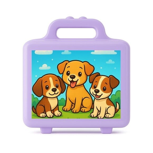 Maleta Plástica Personalizada 12x10cm Cachorrinhos