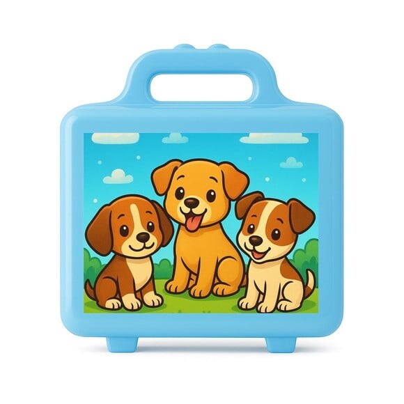 Maleta Plástica Personalizada 12x10cm Cachorrinhos