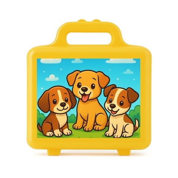 Maleta Plástica Personalizada 12x10cm Cachorrinhos