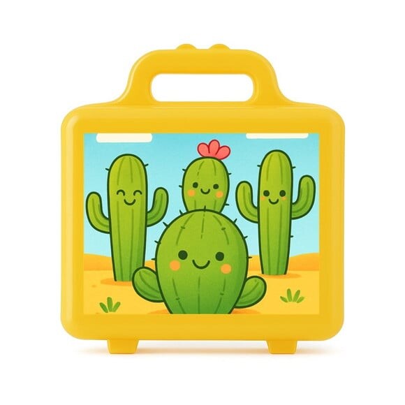 Maleta Plástica Personalizada 12x10cm Cactos Fofos